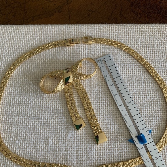 Vintage Premier Jewelry Nugget CZ Necklace and Matching Pin Set - Picture 3 of 5